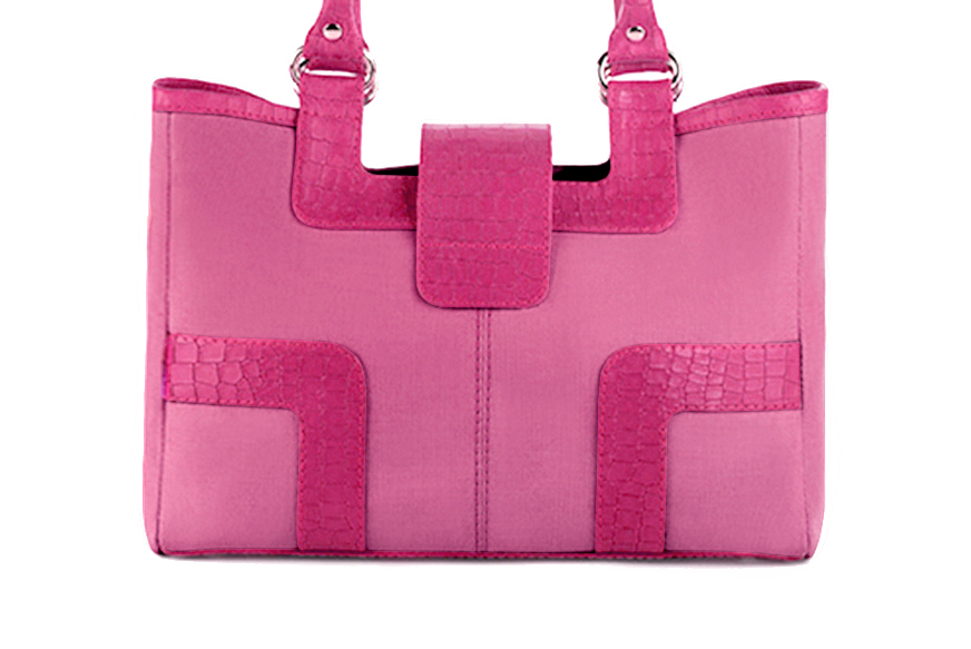 Dress handbag in hot pink and fuchsia pink - Rear view